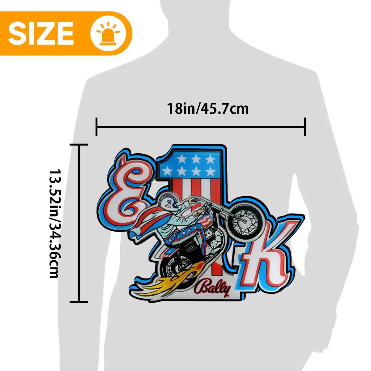 Evel Knievel Pinball Topper 3D Printed Lightbox Powered by USB Band Dimm Man's Cave FYLZGO Signs