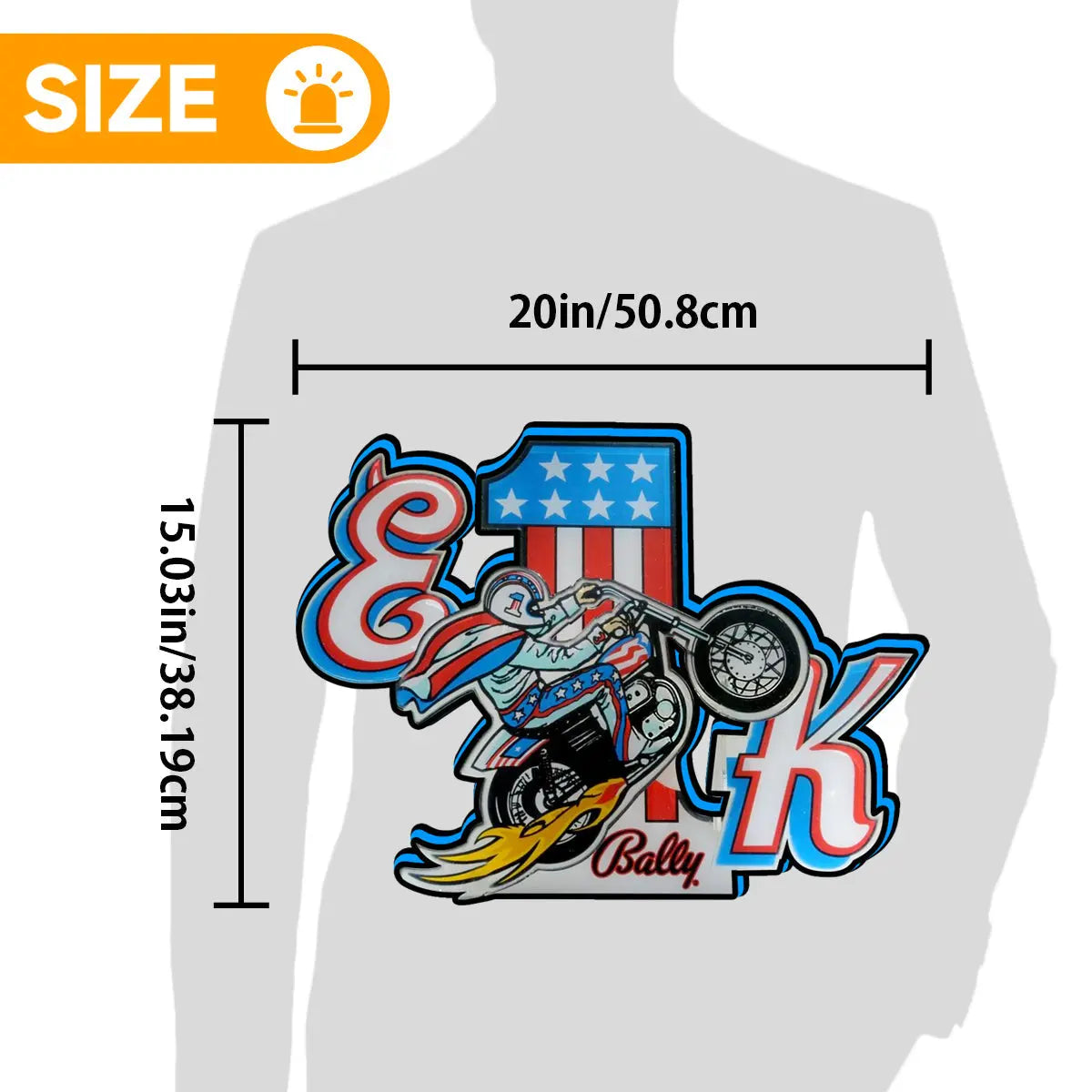 Evel Knievel Pinball Topper 3D Printed Lightbox Powered by USB Band Dimm Man's Cave FYLZGO Signs