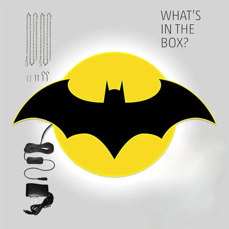 Batman LED Logo Lightbox Large Size 3D Printed Lightbox LED Light Box Fully Dimmable & USB Powered FYLZGO Signs