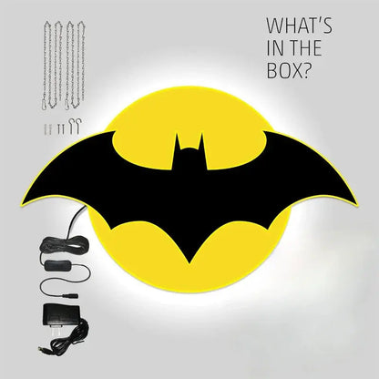 Batman LED Logo Lightbox Large Size 3D Printed Lightbox LED Light Box Fully Dimmable & USB Powered FYLZGO Signs