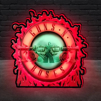 GUNS N ROSES Led Topper For Pinball Machine, 3D Logo Business Lightbox Nightlight Sign FYLZGO Signs