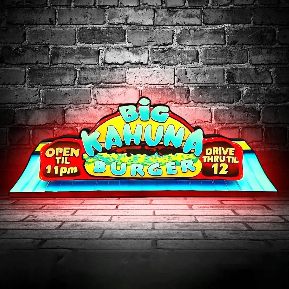 Big Kahuna Burger Pinball Topper 3D Pritned Lightbox for Pinball Arcade Game Fans, with Dimmer 5V USB FYLZGO Signs
