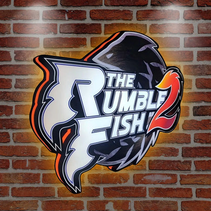 Fish Rumble II 3D Printed LED Lightbox for Gaming Room Decor FYLZGO Signs
