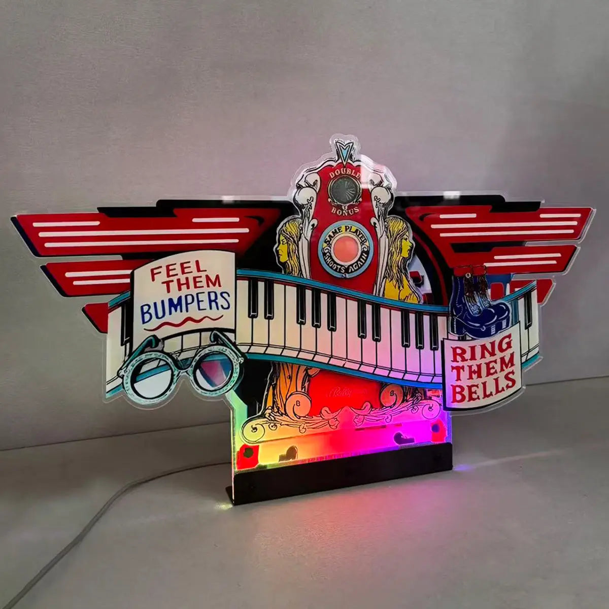 Captain Fantastic Topper 3D Acrylic LED Topper, For Bally Pinball Mahine, Pinball Topper FYLZGO Signs