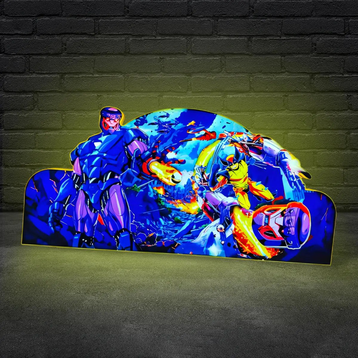 X-Men Pinball Topper 3D Pinted Lightbox, Wolverine vs. Sentinel LED Lightbox, For X-Men Pinball Arcade Game Fans, Game Rooom Decor FYLZGO Signs