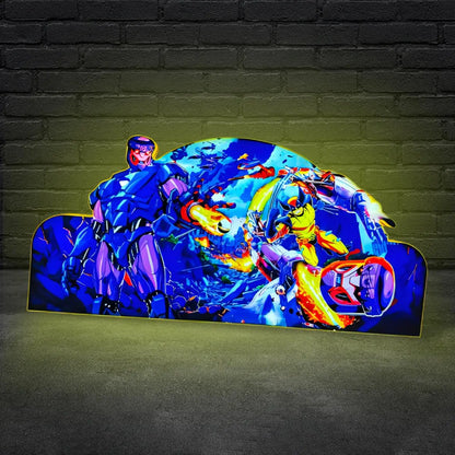 X-Men Pinball Topper 3D Pinted Lightbox, Wolverine vs. Sentinel LED Lightbox, For X-Men Pinball Arcade Game Fans, Game Rooom Decor FYLZGO Signs