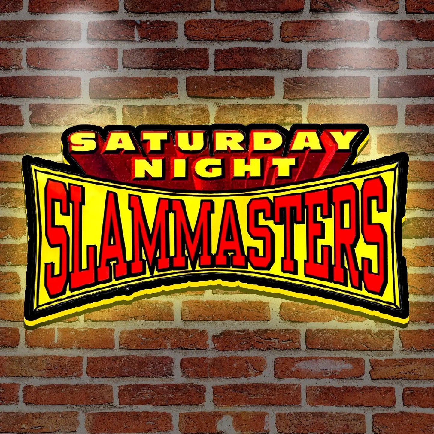 Saturday Night Slam Masters 3D Printed LED Lightbox for Gaming Room Decor FYLZGO Signs