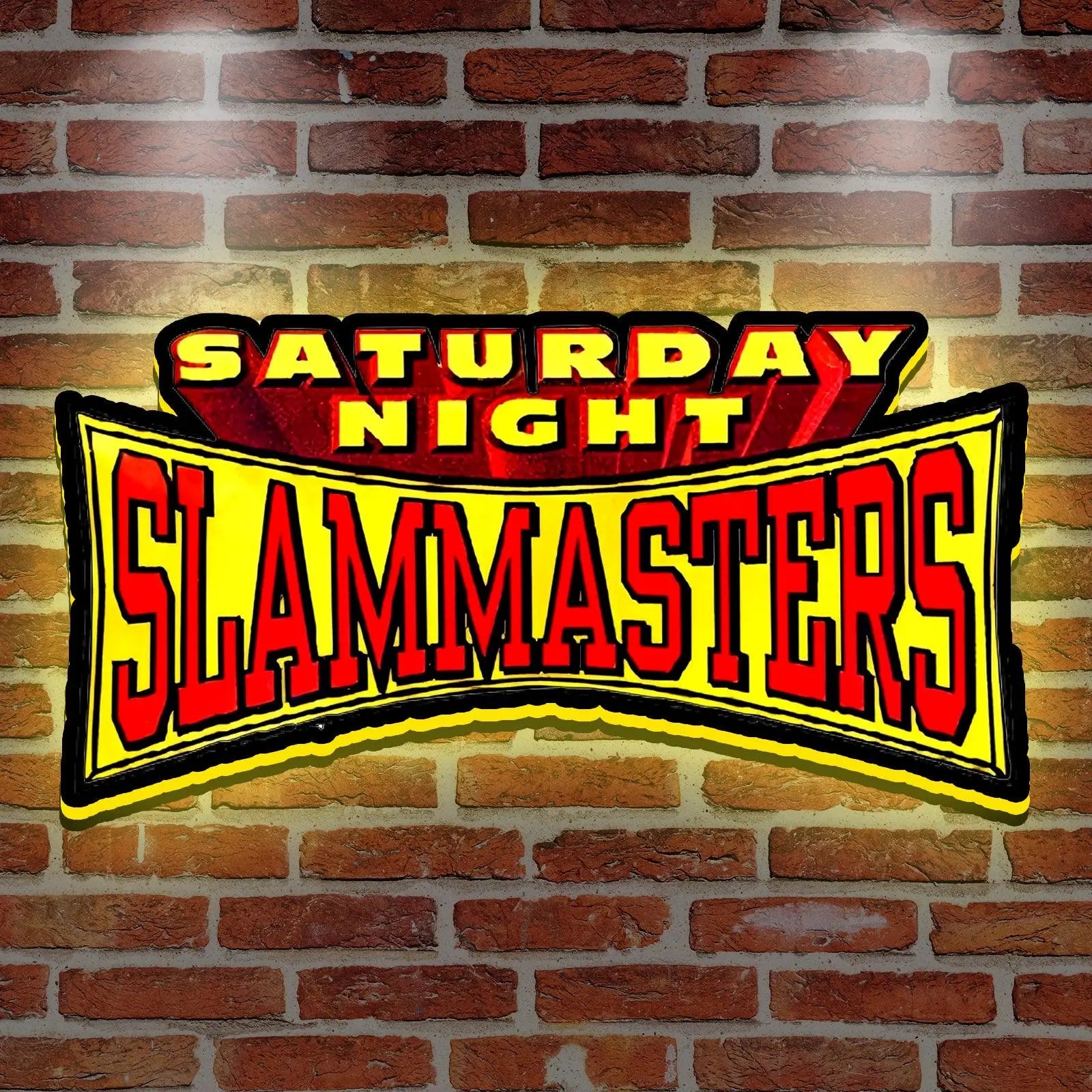 Saturday Night Slam Masters 3D Printed LED Lightbox for Gaming Room Decor FYLZGO Signs
