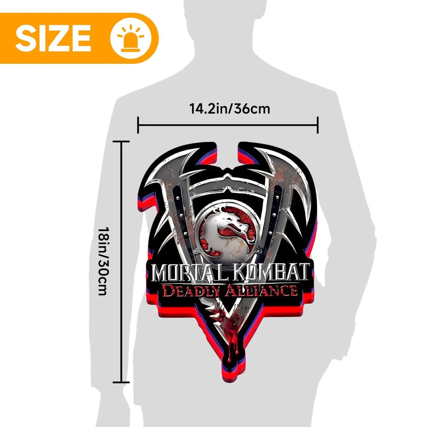 Deadly Alliance Mortal Kombat 3D Printed LED Lightbox for Gaming Room Decor FYLZGO Signs