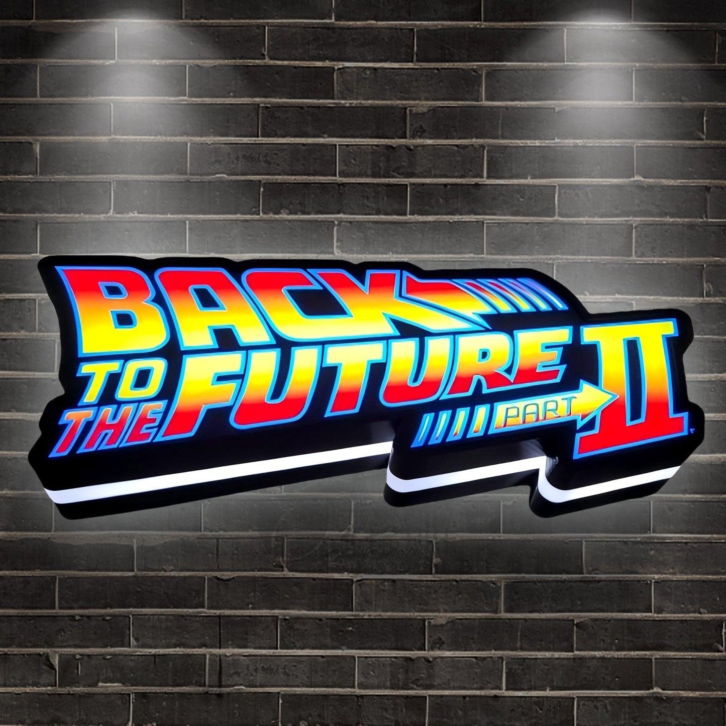Back To The Future Logo LED Lightbox 3D Print Decortion Night Lights Illuminated Gaming Room FYLZGO Signs