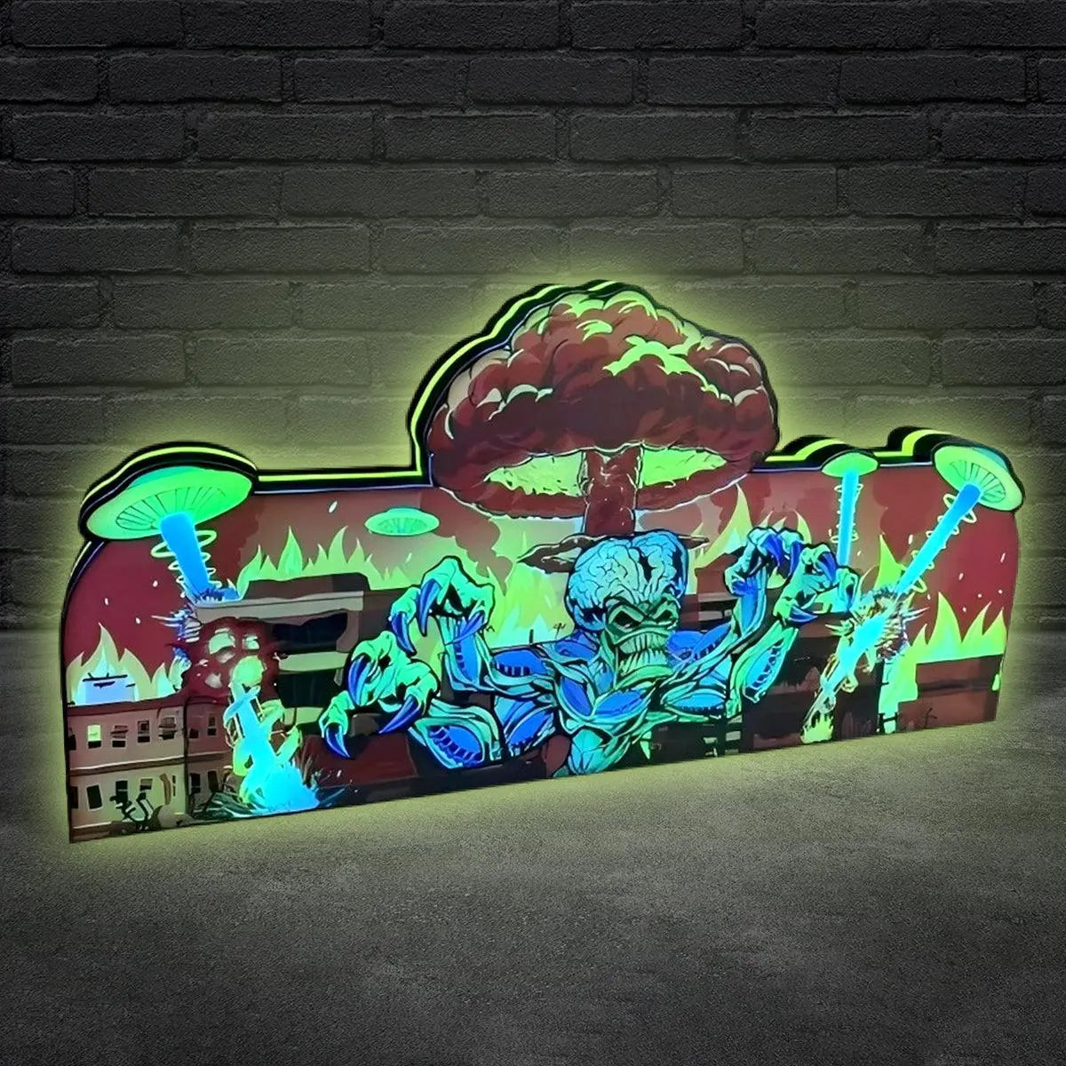 Attack From Mars Pinball Topper 3D Printed Lightbox with USB and Dimmier FYLZGO Signs