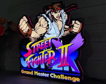 Street Fighter Sign Classic Arcade LED Light Box, Classic Fighting Game Arcade Toppers, LED Lightbox, Functional Dimmer, 5V, USB Compatible FYLZGO Signs
