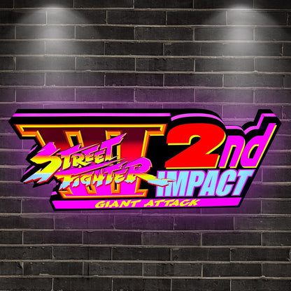 Best Gift Custom Street Fighter II Logo Lightbox Sign 3D Print 20 Inch Nightlight FYLZGO Signs