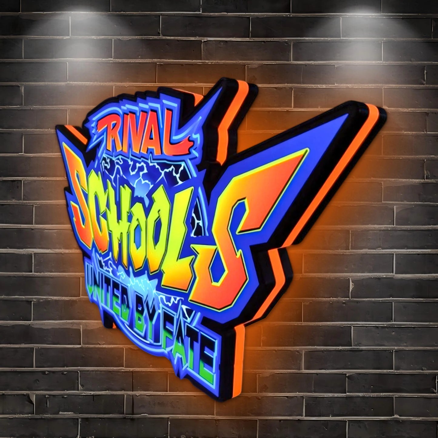 United by Fate 3D Printed LED Lightbox for Gaming Room Decor FYLZGO Signs
