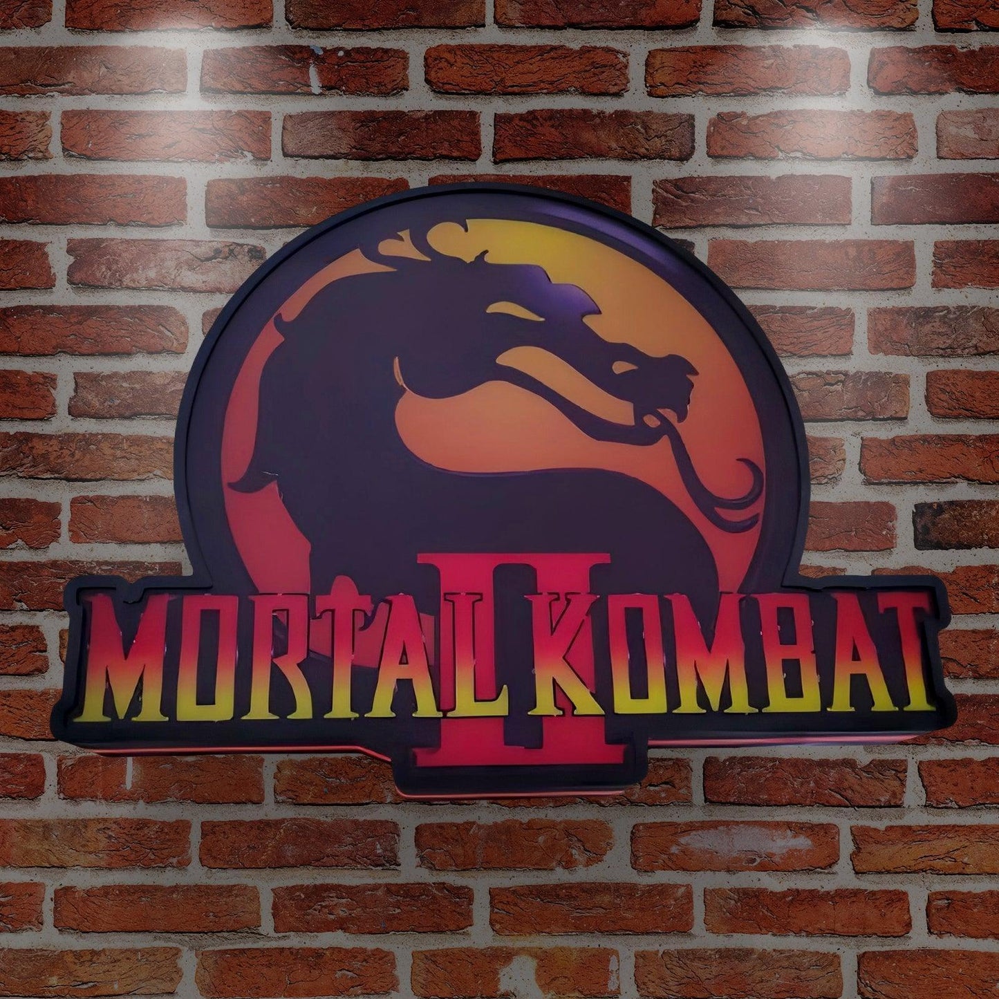 Mortal Kombat Logo 3D Print Desktop Lightbox, Mortal Kombat wall decor, led light wall decor, dragon wall art, dragon led sign, souvenirs, Mortal Kombat wall art, game room FYLZGO Signs