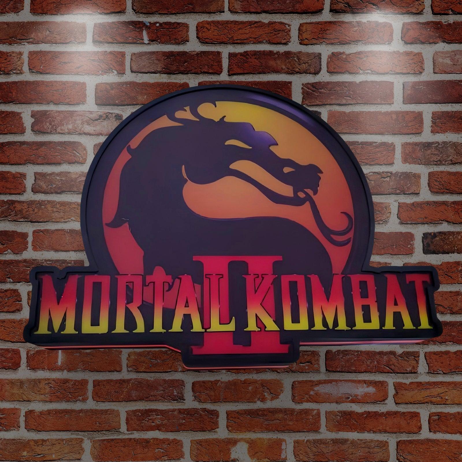 Mortal Kombat Logo 3D Print Desktop Lightbox, Mortal Kombat wall decor, led light wall decor, dragon wall art, dragon led sign, souvenirs, Mortal Kombat wall art, game room FYLZGO Signs