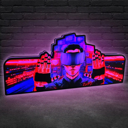 The Johnny Mnemonic Pinball Topper Led Lightbox, USB plug Dimmer, Pinball Arcade Decor, Perfect for Game Room or Pinball Machine FYLZGO Signs