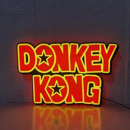 Donkey Kong Logo LED Sign, 3D Printed, USB Powered & Full Dimmable FYLZGO Signs