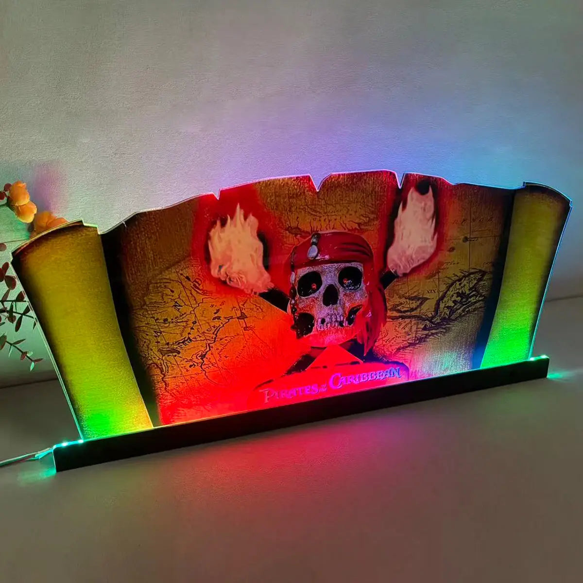 Pirates of the Caribbean Pinball Topper 3D Acrylic LED Topper, For Jersey Jack JJP Pinball Machine, Pinball Topper FYLZGO Signs