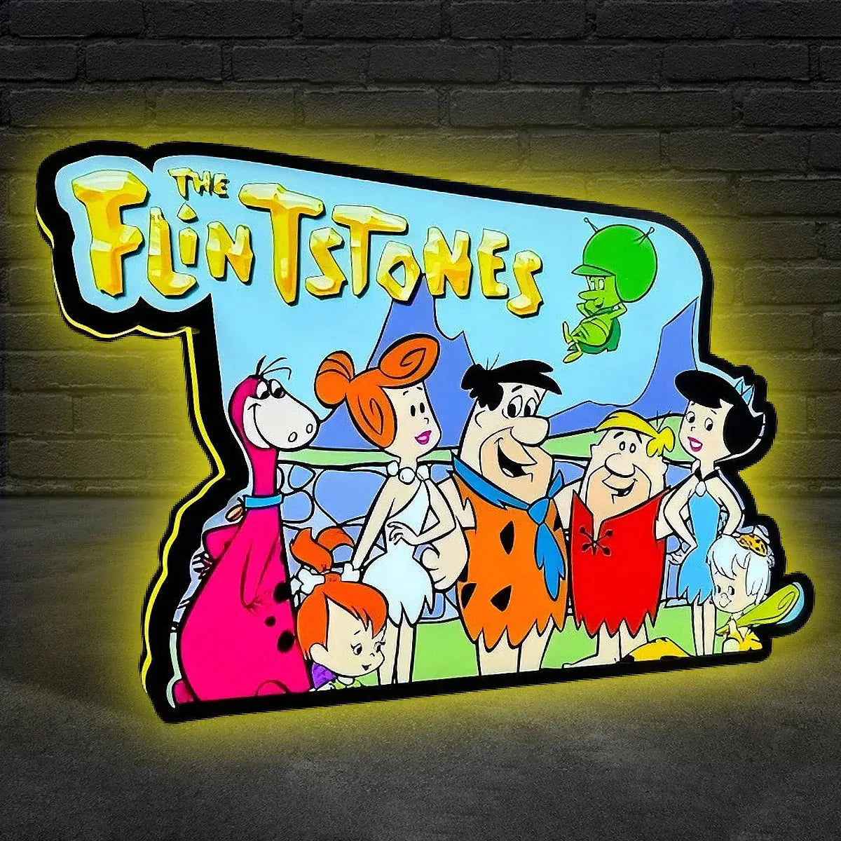 Flintstones Topper, The Flintstones Pinball Topper, Video Game Machine LED Lightbox , Pinball Arcade Decor for Pinball Machine FYLZGO Signs