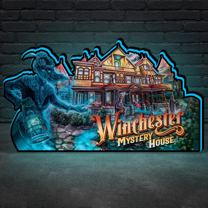 Winchester Mystery House Pinball Topper Lightbox for Barrel of Fun Pinball Machine, Arcade Gaming Light box for Man's Cave FYLZGO Signs