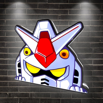 Mobile Suit Gundam Logo LED Nightlight Gift 3D Print Desktop Lightbox Illuminated Gaming Room Sign FYLZGO Signs