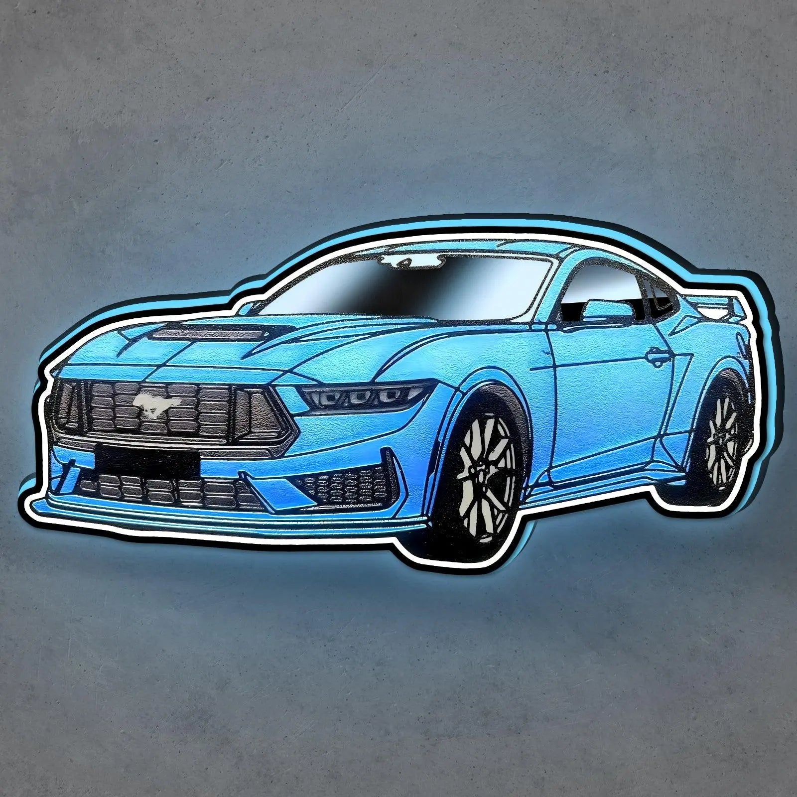 Ford GT Mustang multicolor 3d printed lightbox FYLZGO Signs