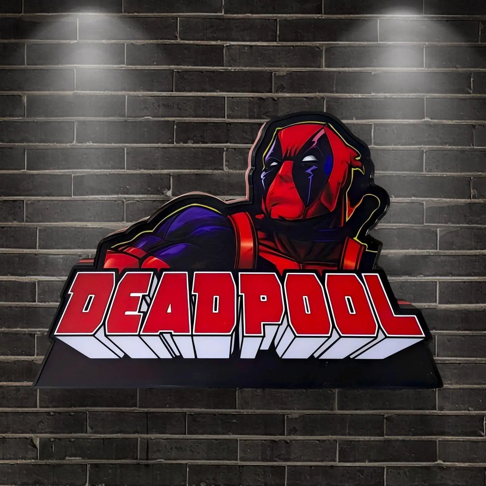 Super Hero Themed Deadpool Pinball Topper, 20 Inch LED Lightbox Pinball Topper, Functional Dimmer, 5V, USB Compatible,Super Hero Pinball Machine FYLZGO Signs