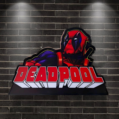 Super Hero Themed Deadpool Pinball Topper, 20 Inch LED Lightbox Pinball Topper, Functional Dimmer, 5V, USB Compatible,Super Hero Pinball Machine FYLZGO Signs