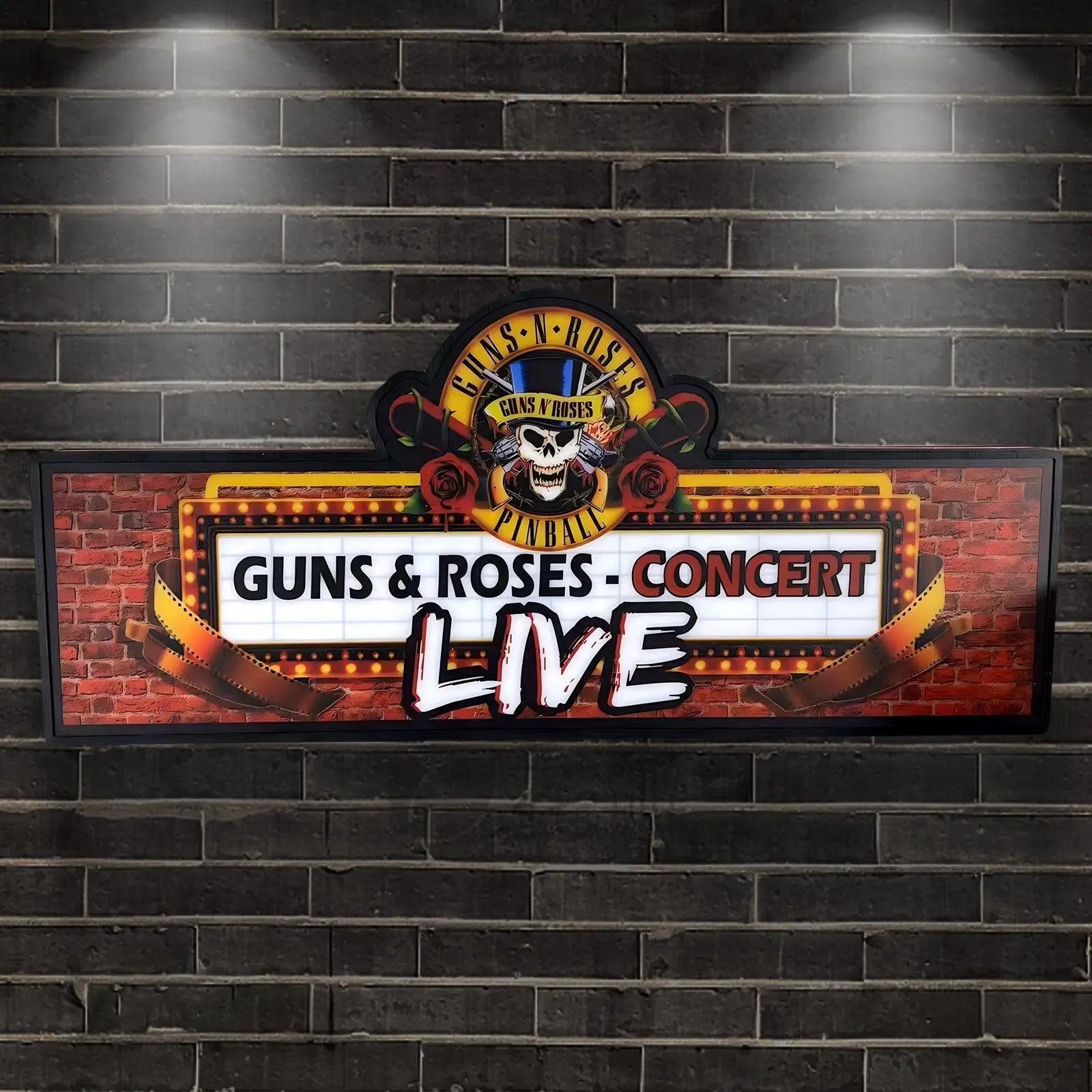 Guns Roses Pinball Topper LED Lightbox Lightbox Rock Your Game FYLZGO Signs