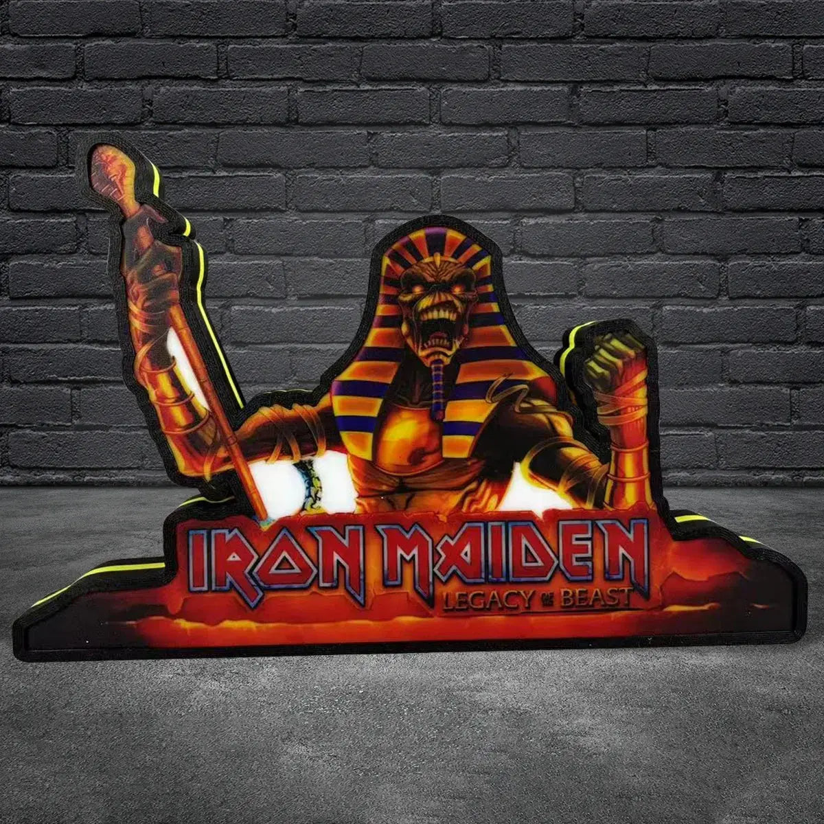 Iron Maiden Legacy of the Beast Pinball Topper LED Lightbox, Arcade Game Led Lightbox, Perfect for Game Room or Pinball Machine FYLZGO Signs
