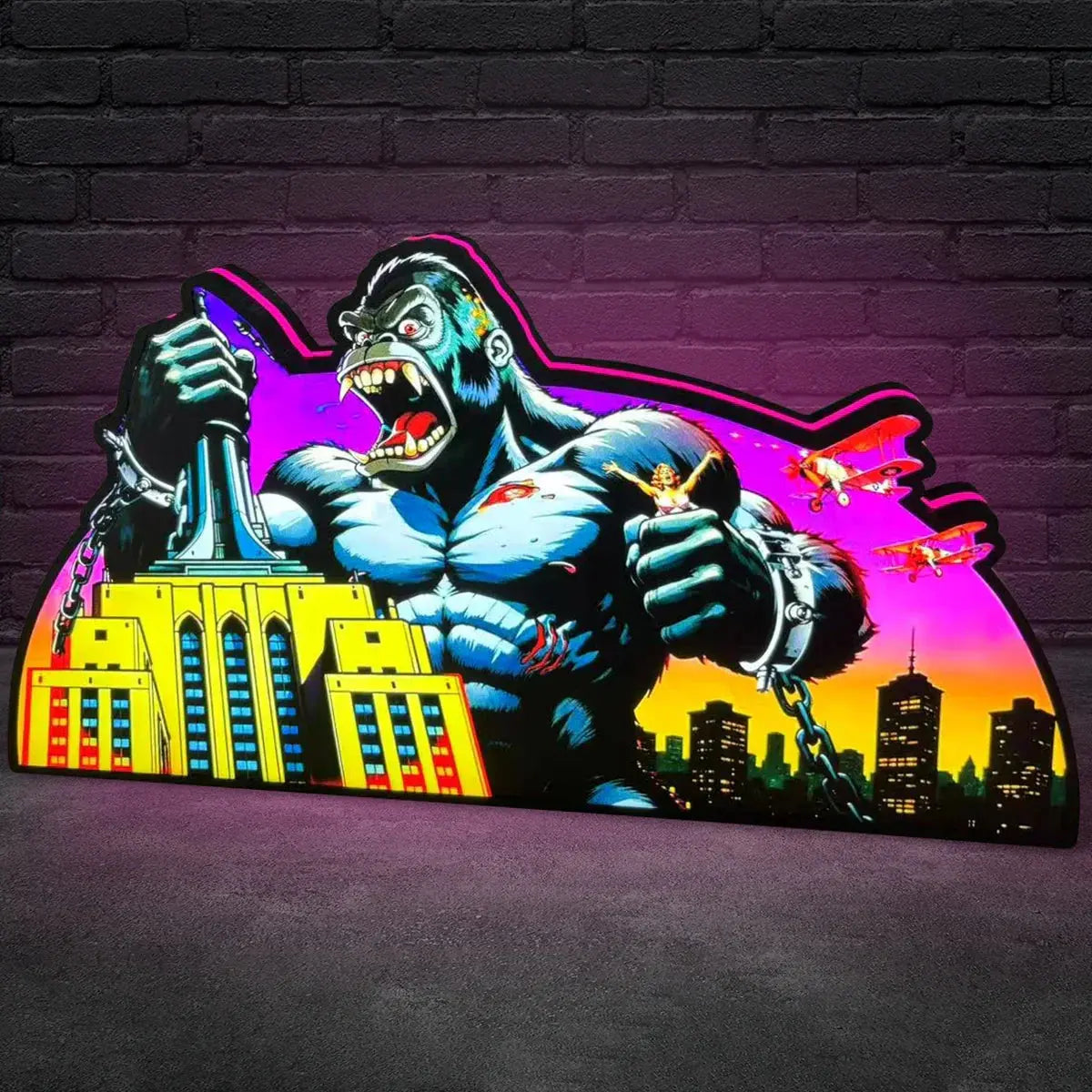 King Kong Pinball AR Topper for  Pinball Machine, 3D Printed Lightbox USB Powered & Full Dimmable FYLZGO Signs