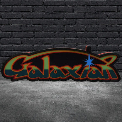 Galaxian Logo 3D Printed LED Lightbox for Gaming Room Decor, Galaga Classic Arcade Gaming Lightbox FYLZGO Signs