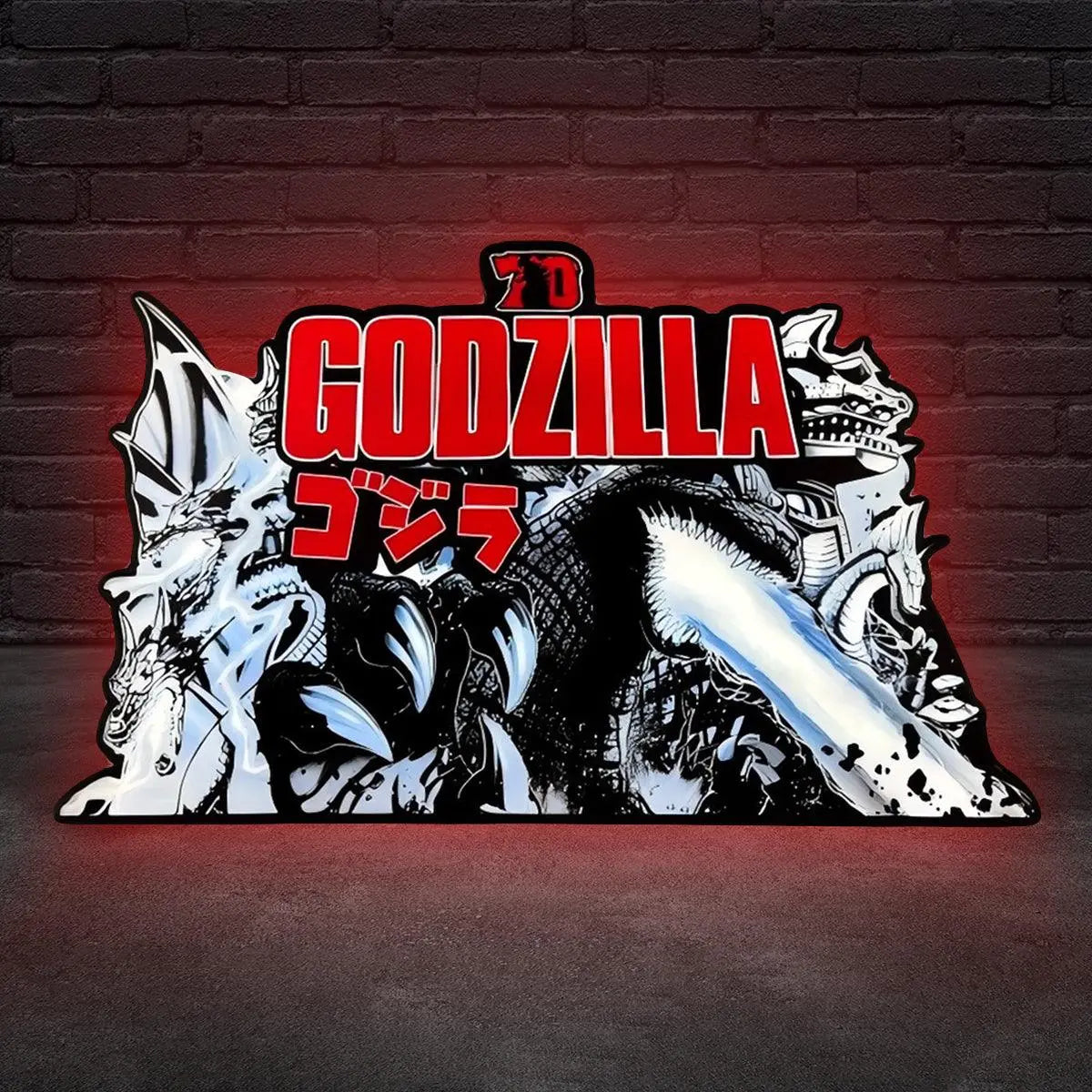 Godzilla 70th Anniversary Pinball Topper 3D Printed LED Lightbox, Arcade Game Led Lightbox, Pinball Arcade Decor FYLZGO Signs
