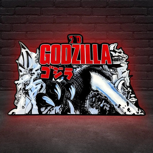 Godzilla 70th Anniversary Pinball Topper 3D Printed LED Lightbox, Arcade Game Led Lightbox, Pinball Arcade Decor FYLZGO Signs