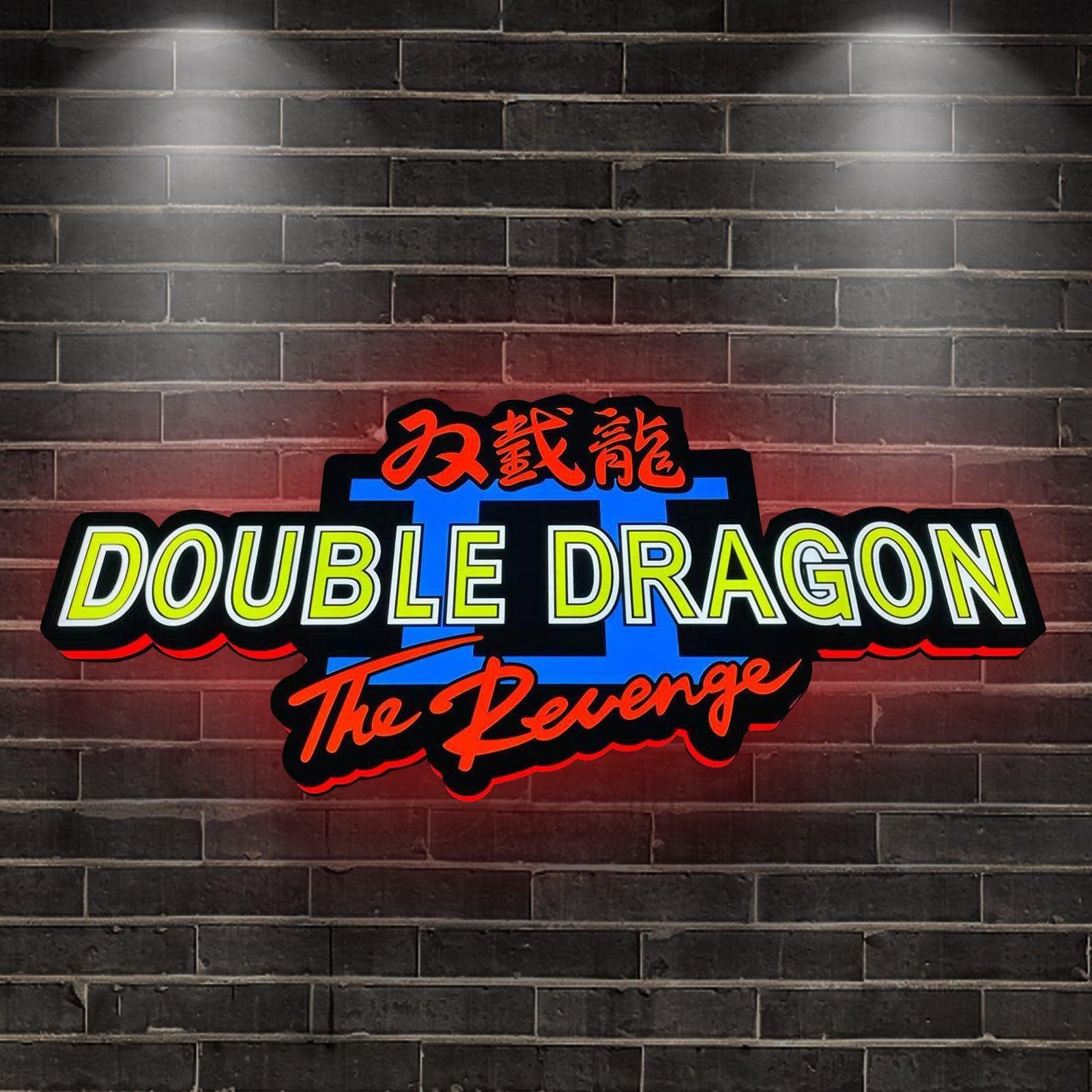 Custom Double Dragon II The Revenge Logo LED Nightlight 3D Print Desktop Lightbox Signs RGB FYLZGO Signs