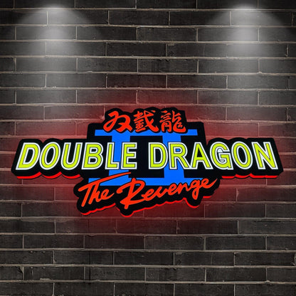 Custom Double Dragon II The Revenge Logo LED Nightlight 3D Print Desktop Lightbox Signs RGB FYLZGO Signs