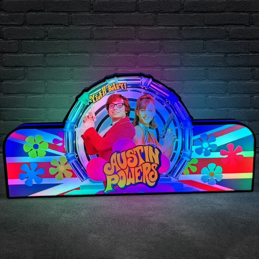 Austin Powers Pinball Topper for  Pinball Machine, 3D Printed Lightbox USB Powered & Full Dimmable FYLZGO Signs