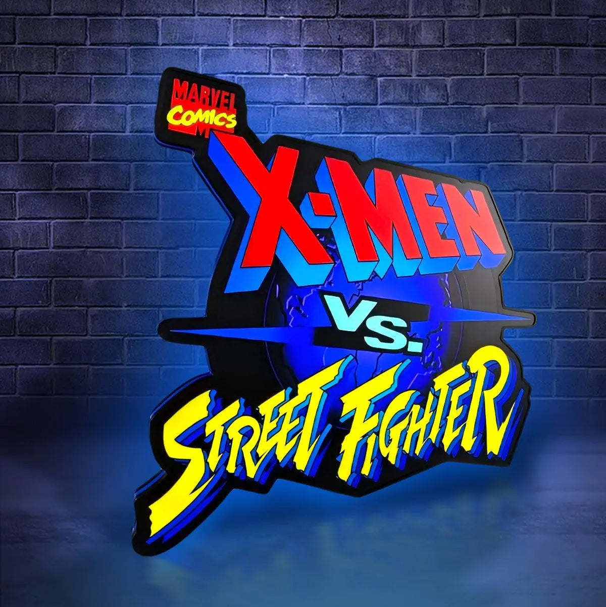 X-MAN VS Street Fight Marvel 3D Printed LED Lightbox for Gaming Room Decor FYLZGO Signs