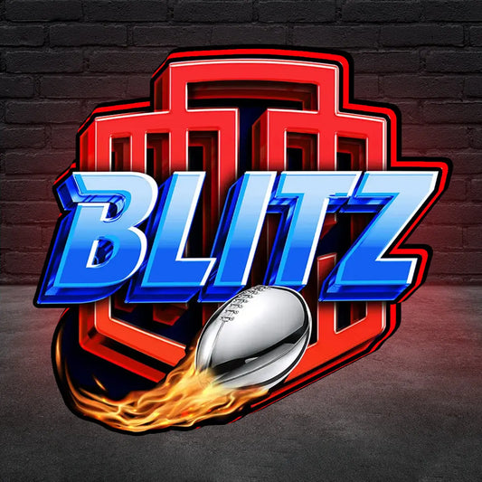 Blitz Logo 3D Printed LED Lightbox for Gaming Room Decor, Classic Arcade Gaming Lightbox FYLZGO Signs