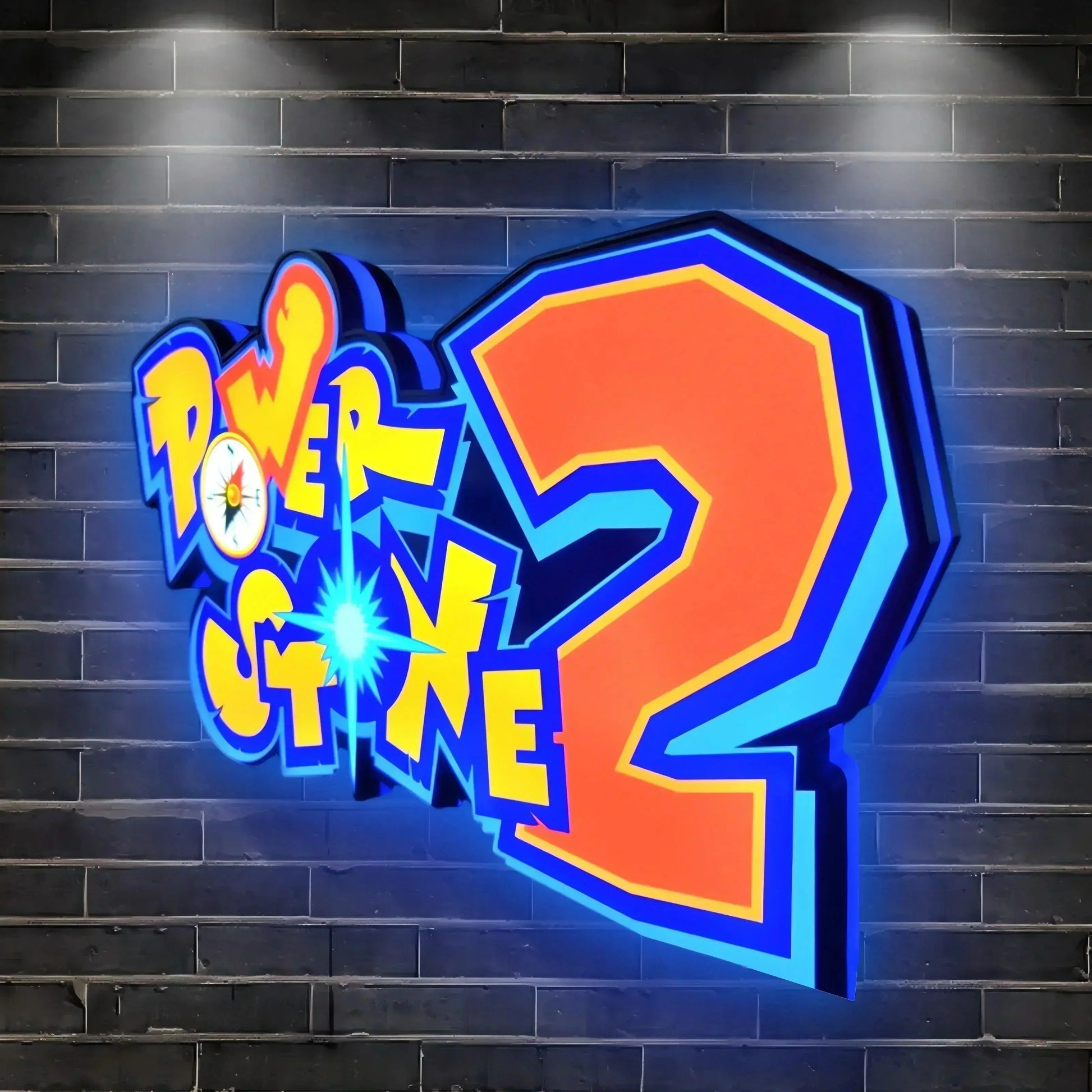 Power Stone ll 3D Printed LED Lightbox for Gaming Room Decor FYLZGO Signs