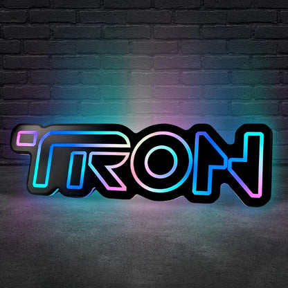 TRON Legacy style 3D Printed RGB LED illuminated wall sign FYLZGO Signs