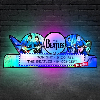 The Beatles Pinball Topper 3D Printed LED Led Lightbox, Arcade Game Led Lightbox, Perfect for Game Room or Pinball Machine FYLZGO Signs