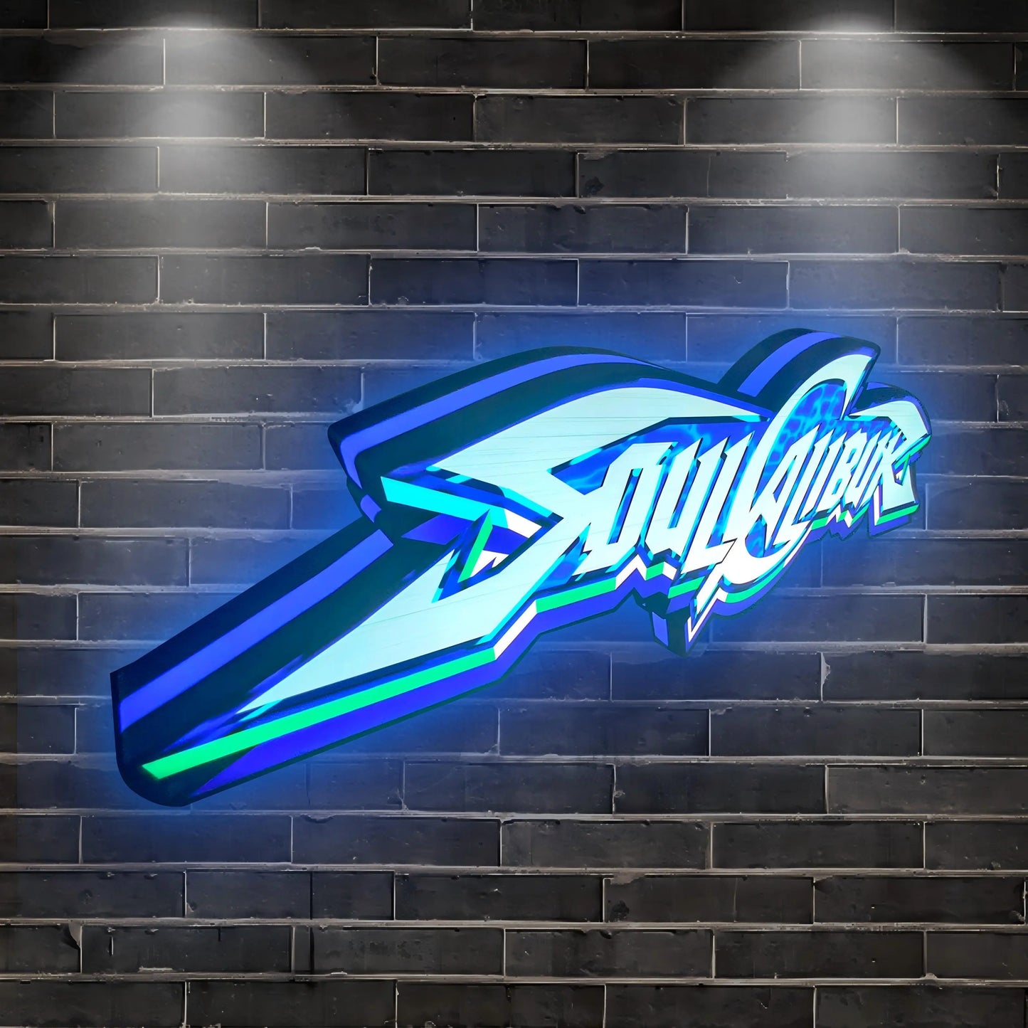 Soul Calibur 3D Printed LED Lightbox for Gaming Room Decor FYLZGO Signs