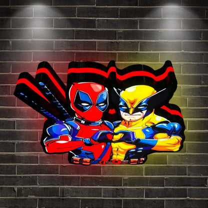 Deadpool & wolverine  Game Lightbox 3D Printed LED Lightbox FYLZGO Signs