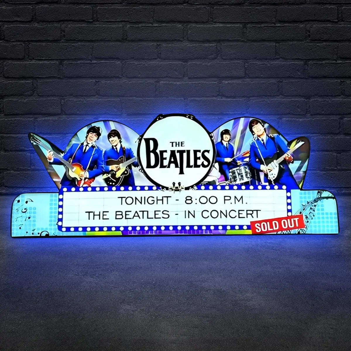 The Beatles Pinball Topper 3D Printed LED Led Lightbox, Arcade Game Led Lightbox, Perfect for Game Room or Pinball Machine FYLZGO Signs