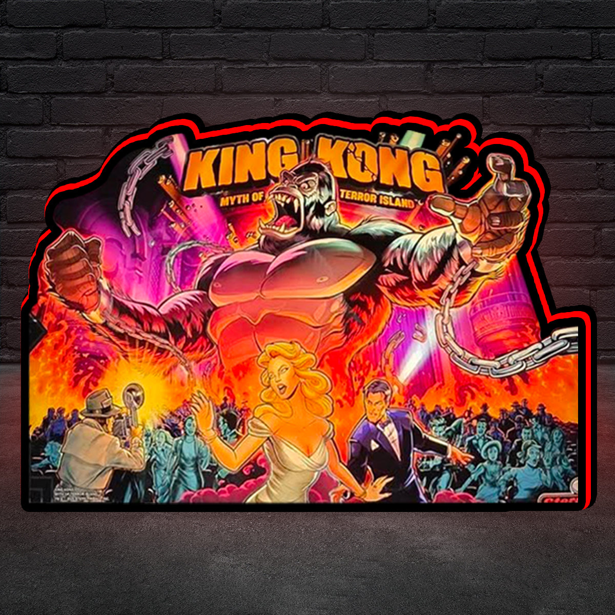 King Kong Myth of Terror Island Pinball Topper for  Pinball Machine, 3D Printed Lightbox USB Powered & Full Dimmable（副本） NEOUNIK Signs