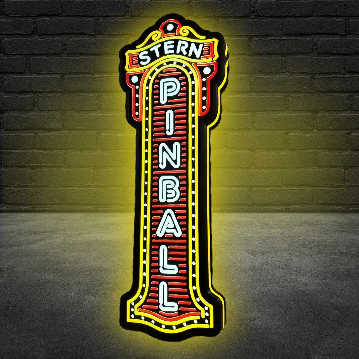 Stern Pinball Logo 3D Printed LED Lightbox Game Lightbox Logo 3D LED Light Box Retro Mega Drive Logo LED Lightbox Arcade Games Lightbox FYLZGO Signs