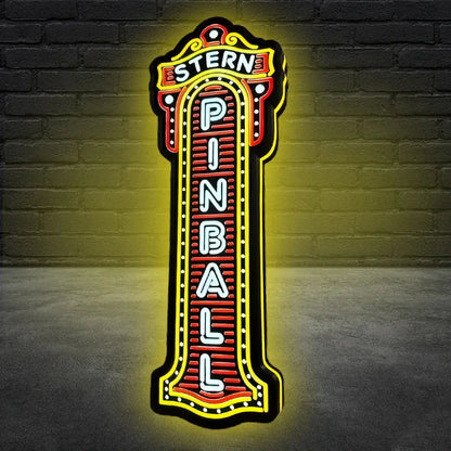 Stern Pinball Logo 3D Printed LED Lightbox Game Lightbox Logo 3D LED Light Box Retro Mega Drive Logo LED Lightbox Arcade Games Lightbox FYLZGO Signs