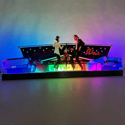 Pulp Fiction Pinball topper 3D Acrylic LED Topper, for CGC Pinball Machine, Pinball Topper FYLZGO Signs